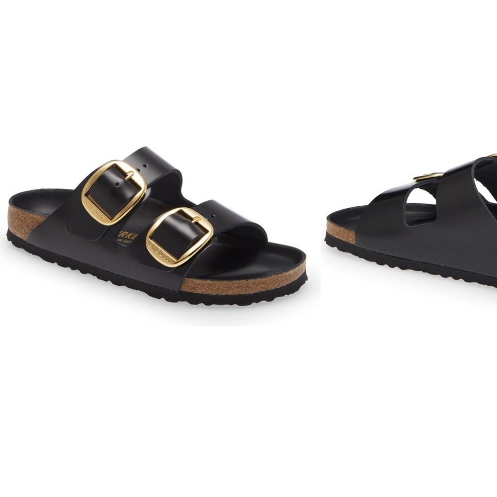 Birkenstock, size 39, black glossy leather, great condition- worn once!, no box